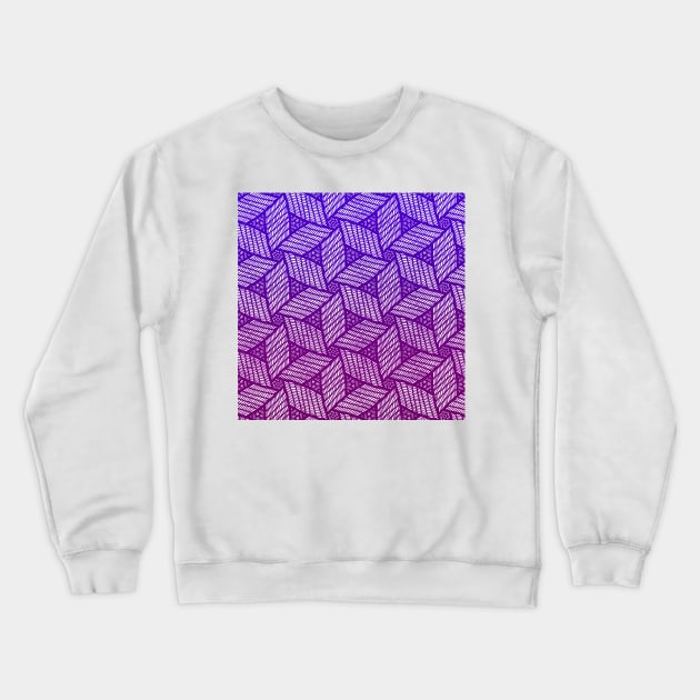 Japanese style wood carving pattern in purple Crewneck Sweatshirt by MariaMahar